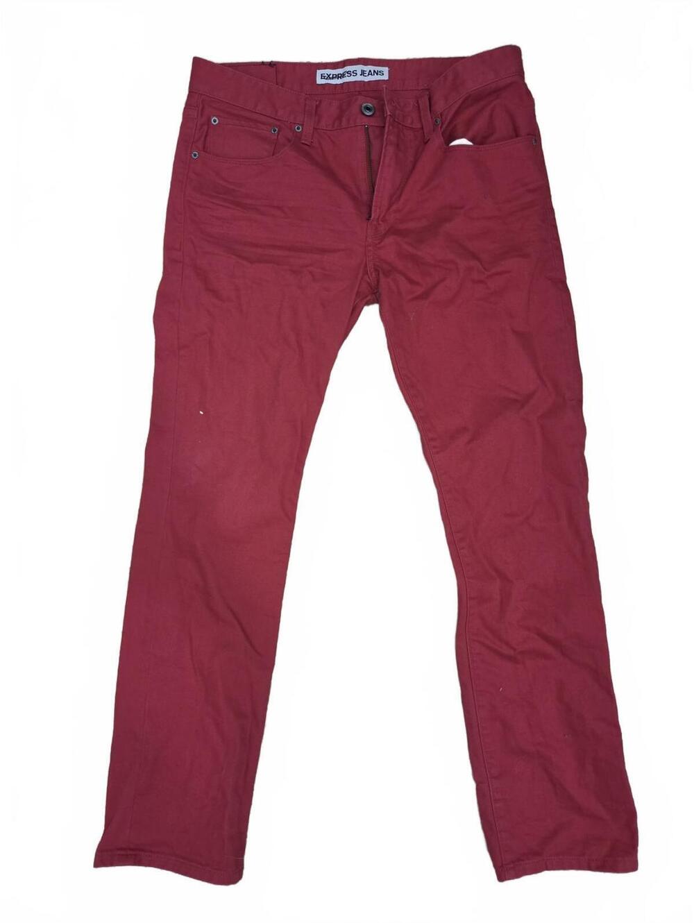Express Rocco Slim Fit Skinny Leg Red Denim Jeans Mens Size 32x32